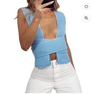 Boutique knit wrap bandage top